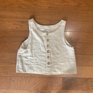 Cropped linen tank top size XS